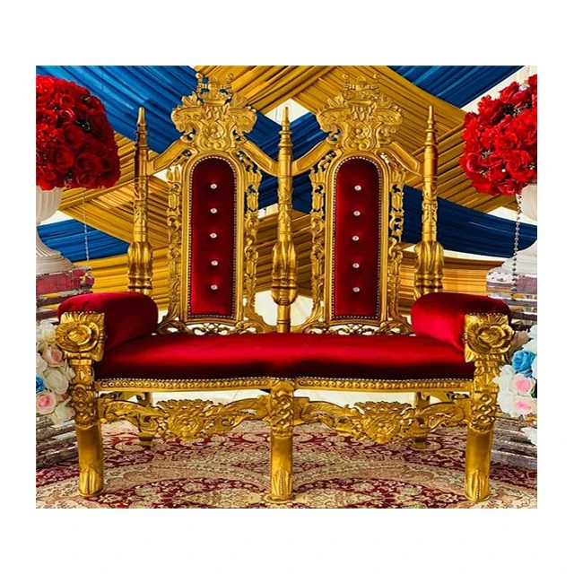Royal King Throne Wedding Two Seater Double Lion King Throne Wedding Chair  Royal Gold King Lion Throne Wedding Chair - Buy Wedding Two Seater,King  Wedding Sofa Chair,Throne Sofa For Bride And Groom
