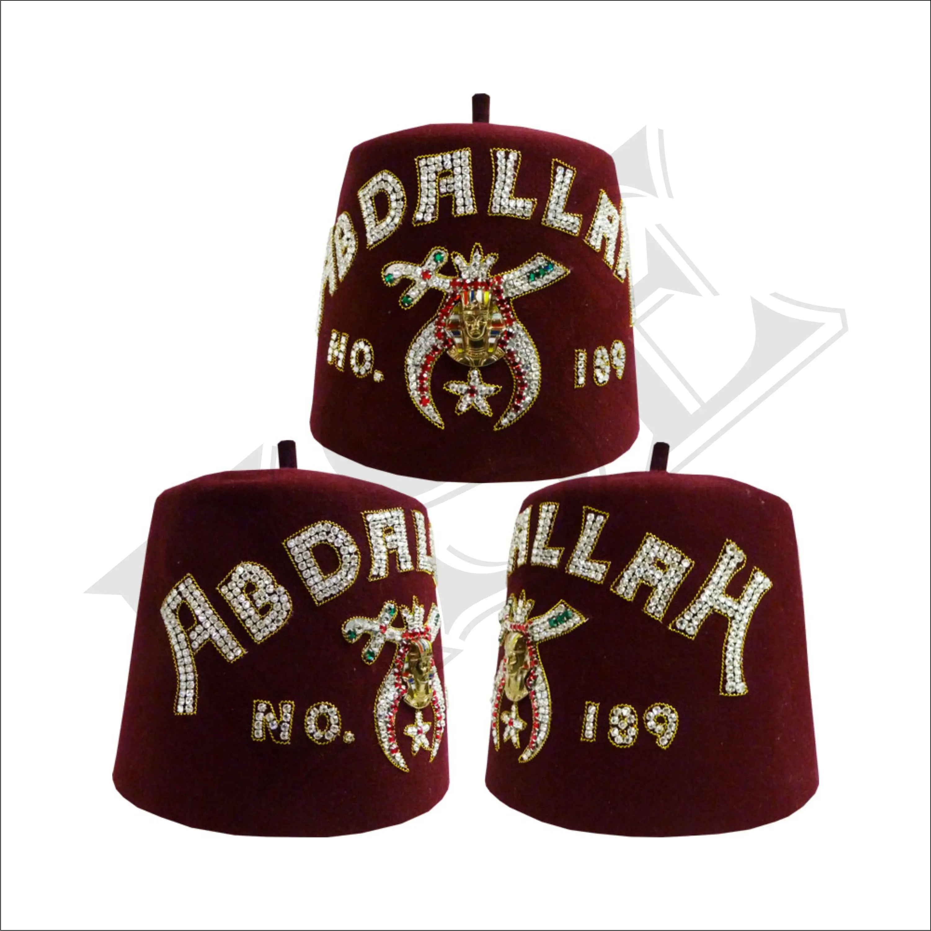 Fez Ab Dallah Temple No 189 Masonic Regalia Shriner Fez Buy Felt Fez
