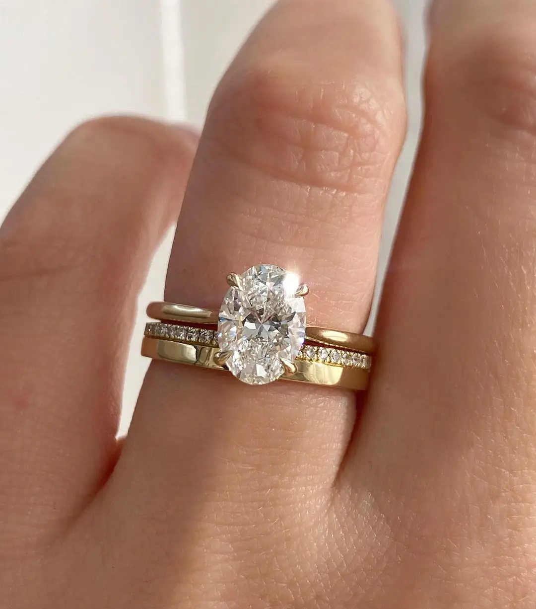 Elegant Moissanite Wedding Ring Set In 14k Gold For Parties_voghion.com