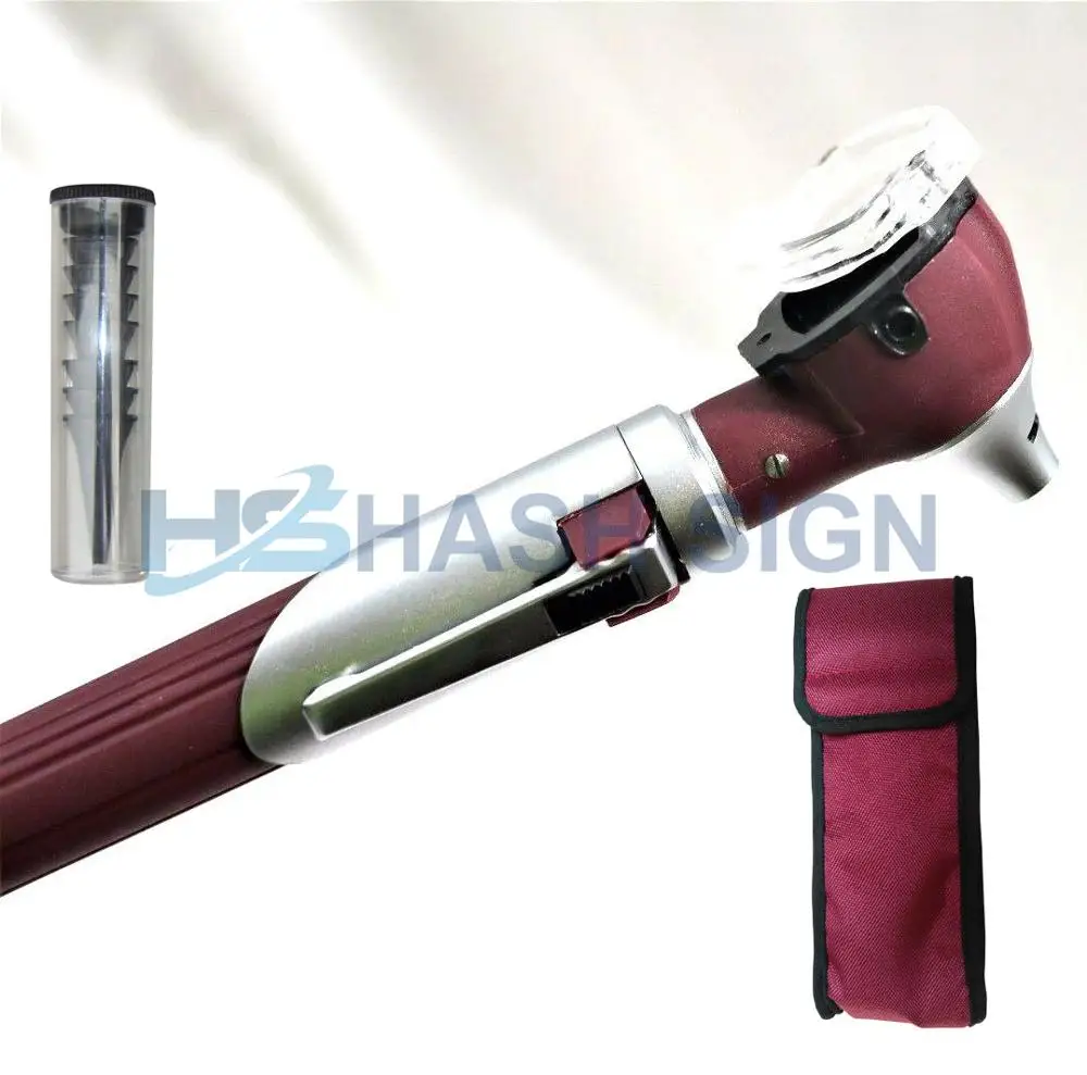 Mini Pocket Otoscope Manual Power Source Fiber Optic Medical Examination with LED for Ear Scope Examination
