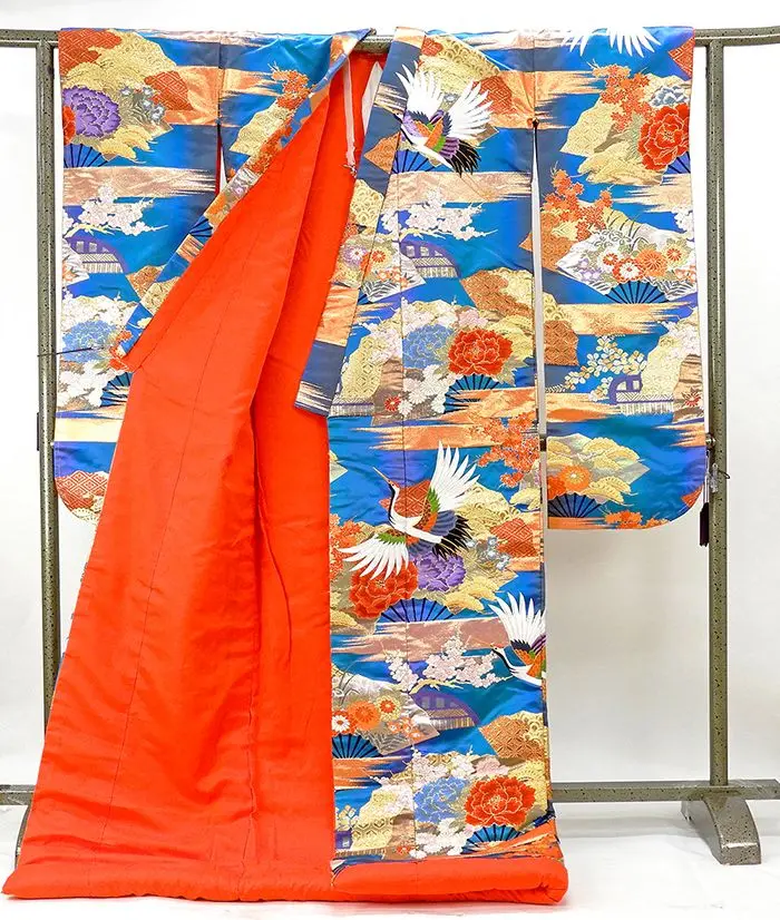 
 Japanese bridal clothing ladies long floral kimono robe  