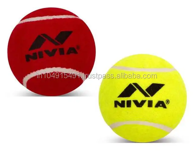 Nivia Heavy Weight Junior Tennis Cricket Ball Yellow & Red 