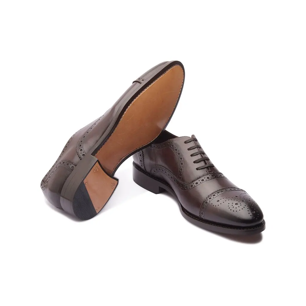 Zapatos formales de cuero para hombre calzado de vestir Oxford-Marrón 