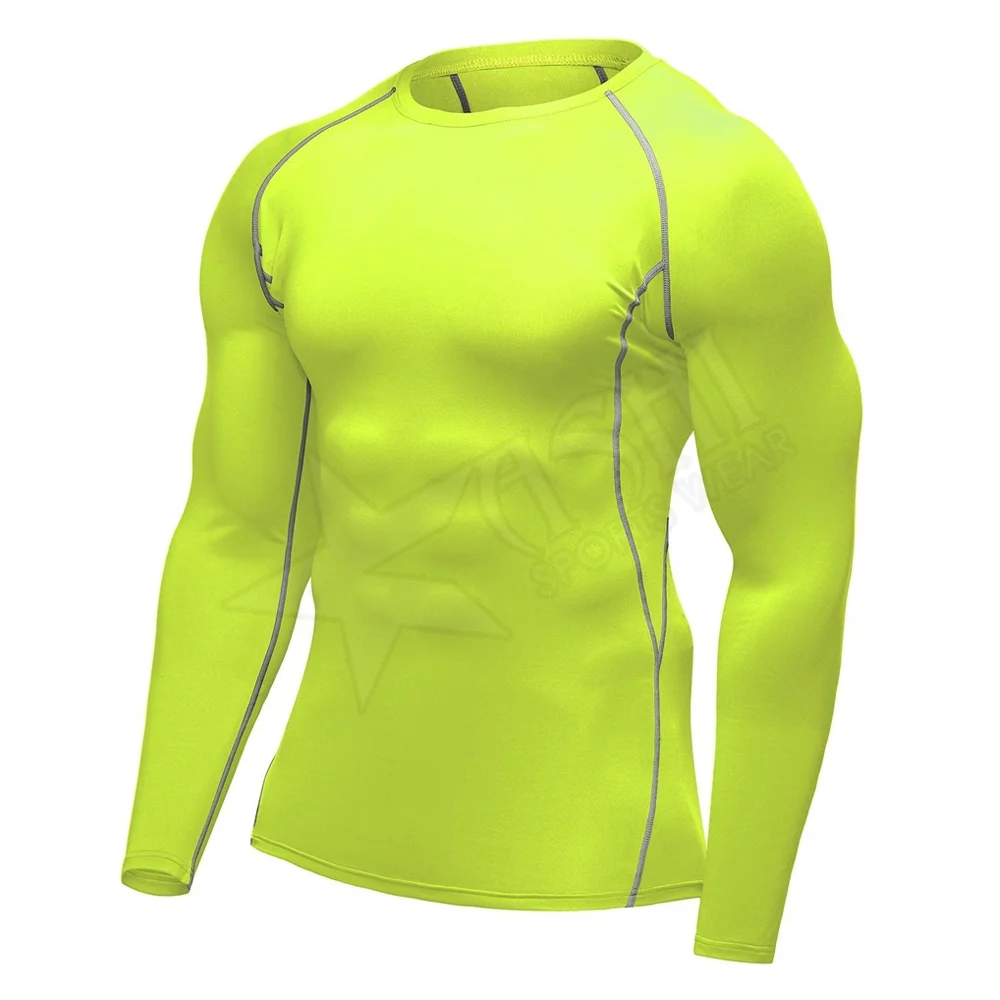 Mens Compression Armour Base Layer Top Long Sleeve Gym Sports Thermal Tee Shirts 