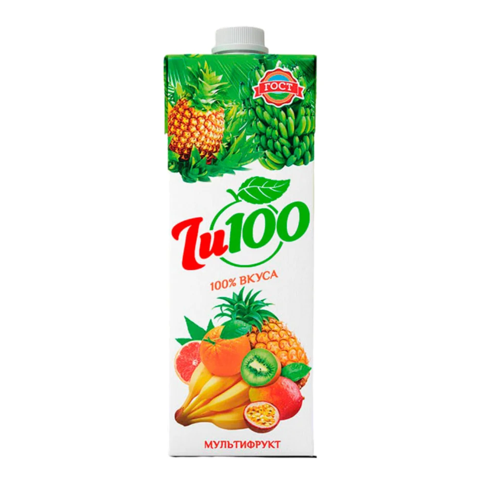 Многофруктовый сок. Ju100 %. 1 литр.