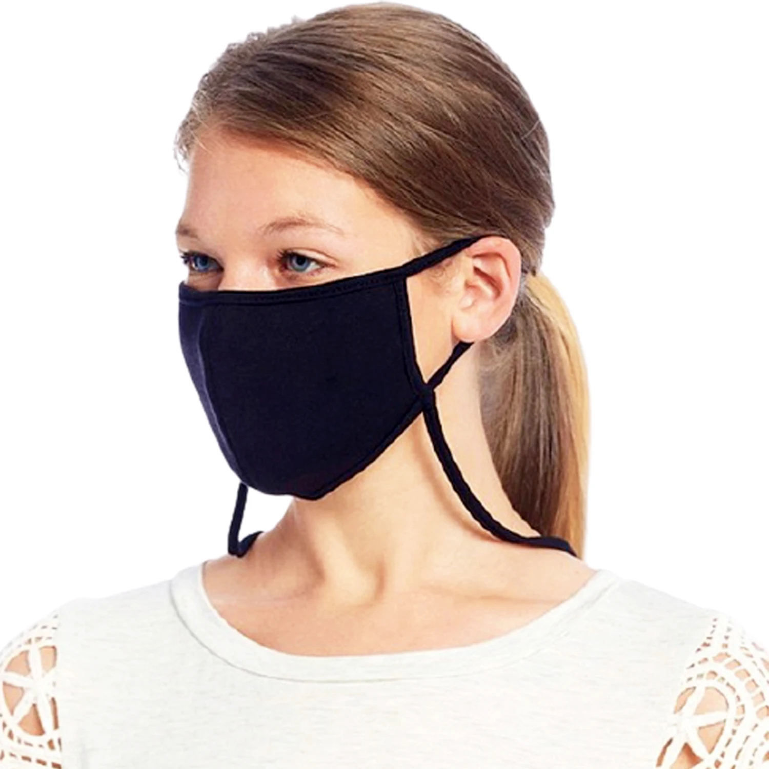 cotton mask with neck strap