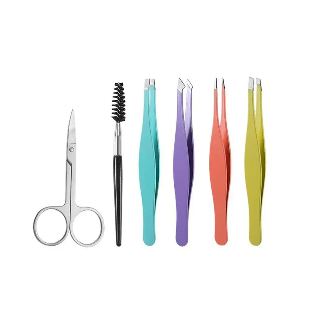 Hot Sale Baby Pink Eyelash Tweezers Set Fiber Tip Fine Grip With Eyelash Mirror Private Label