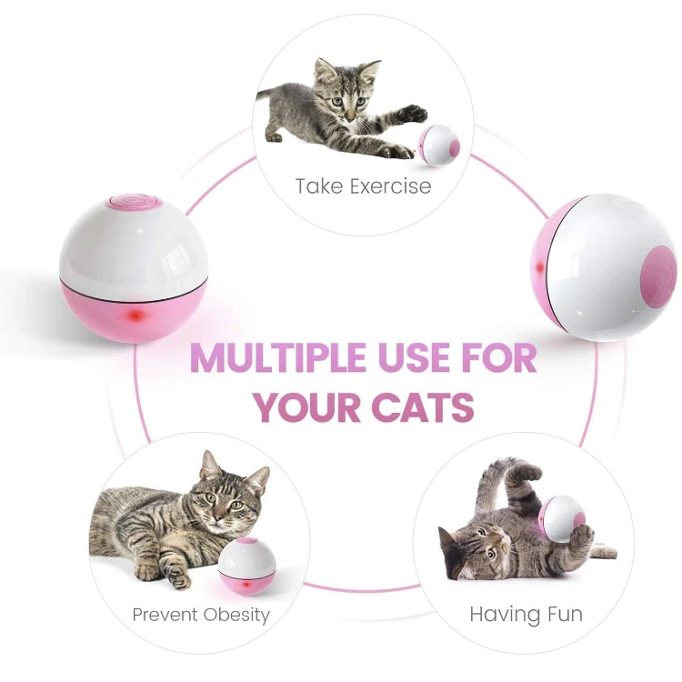 Iokheira Interactive Wicked Ball For Indoor Cats With Led Light Pet Cat
