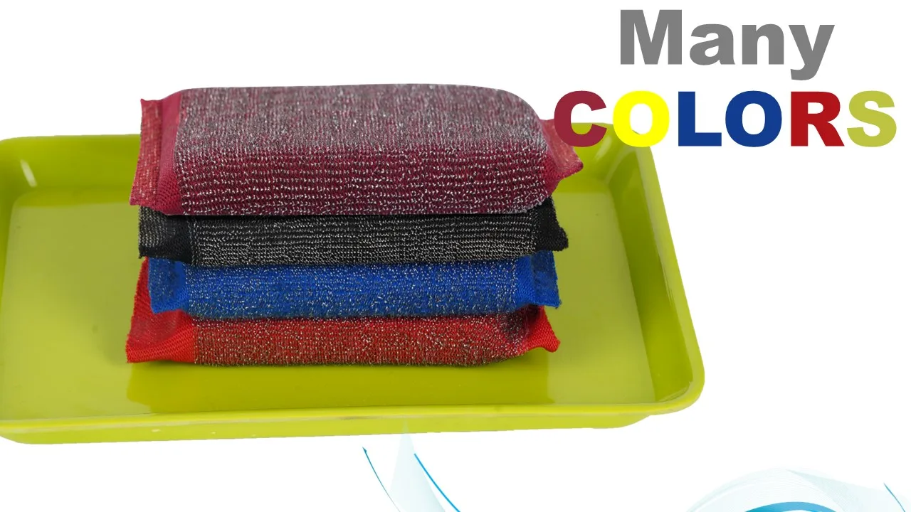 OEM Packing Kitchen Dish Washing Scrubber PU Foam Sponge Stainless Steel  Mesh Scourer - Buy OEM Packing Kitchen Dish Washing Scrubber PU Foam Sponge  Stainless Steel Mesh Scourer Product on