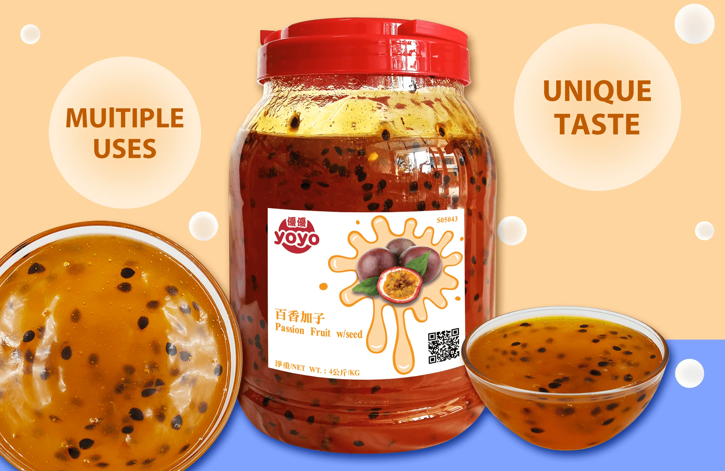 Bubble Tea Syrup Passion Fruit Syrup With Pulp Jam Fruit Taiwan Buy