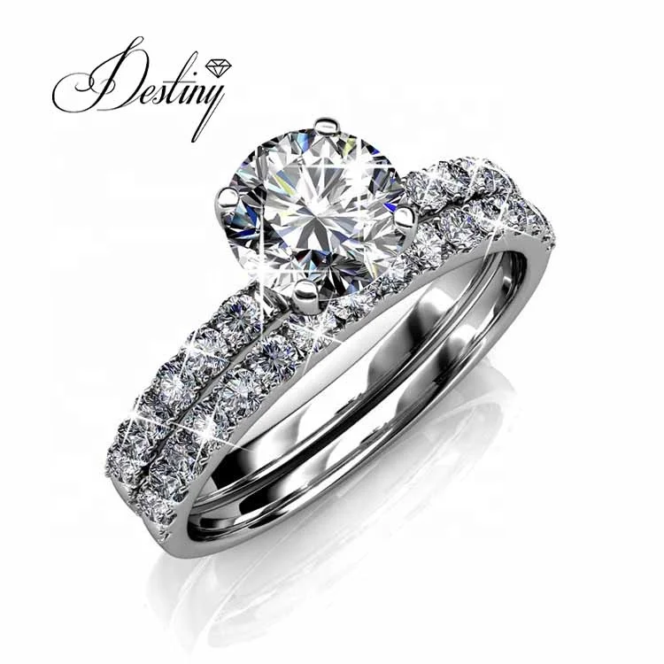 Wedding Ring Carat Swarovski Ring Sterling Silver 925 Austrian
