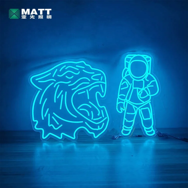 Matt Custom Head Tiger Neon Sign Personalized Handmade Astronaut Neon Sign Flex LED Neon Signs Light for Home Wall Decor