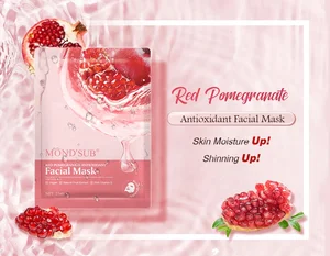 MOND'SUB Vegan Skincare Face Mascarillas Natural Red Pomegranate Antioxidant Facial Mask