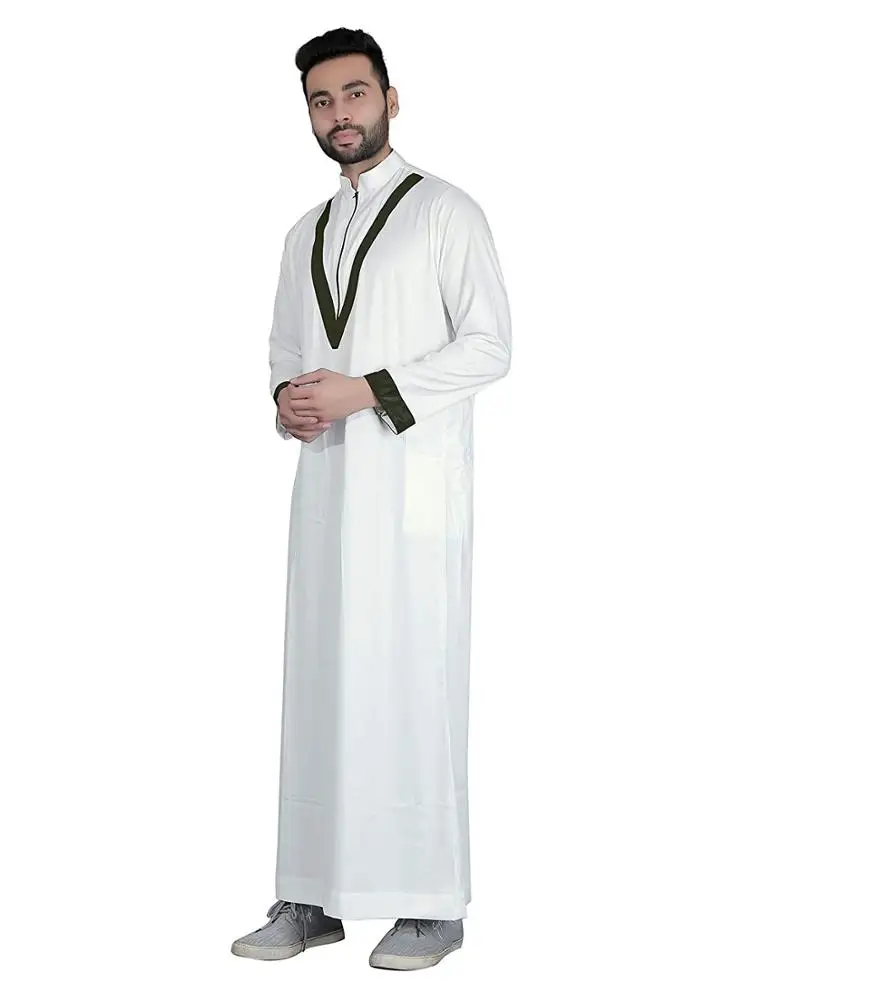 男士thobe的沙特daffah thobes阿拉伯长袍的穆斯林服装男装daffah