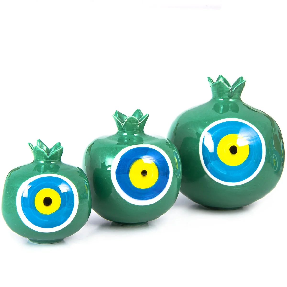 Декоративные турецкий ручной работы-клипсами Дурной глаз роспись керамический гранат тройной