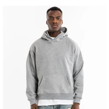 Grey hoodie Mens Fashion Athletic Hoodies Sport Sweatshirt Solid Color Fleece Pullover