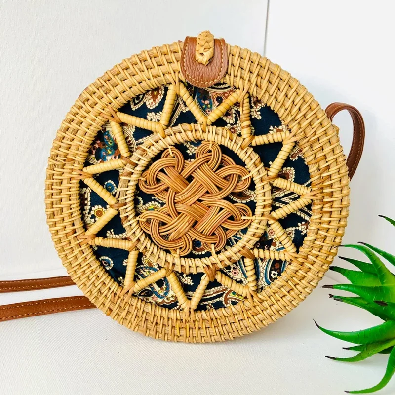 Municipal Straw Beach Bags For Women Woven Crossbody Bags Handmade Tote Bag Raffia Bag Straw Purse Sling Bag Handbag Summer Vacation