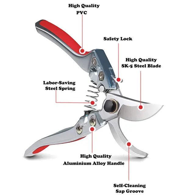 
 Ножницы из нержавеющей стали для дома и улицы, Нескользящие садовые ножницы для растений, цветов, оранжевого, зеленого цветов, с ручкой  