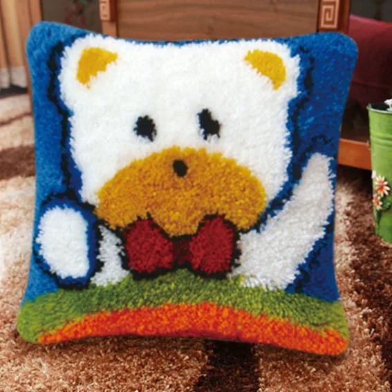Latch Hook Cushion Pattern Pillow Cushion Cover Case Crochet Art & Crafts AcrylicEmbroidery Sofa Bed Home Decor Cartoon