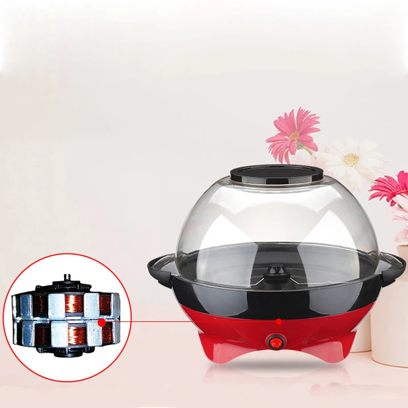 2021 800 Вт Коммерческая бесмасляная чаша, бытовая электрическая стеклянная мини-машина для приготовления попкорна горячим воздухом