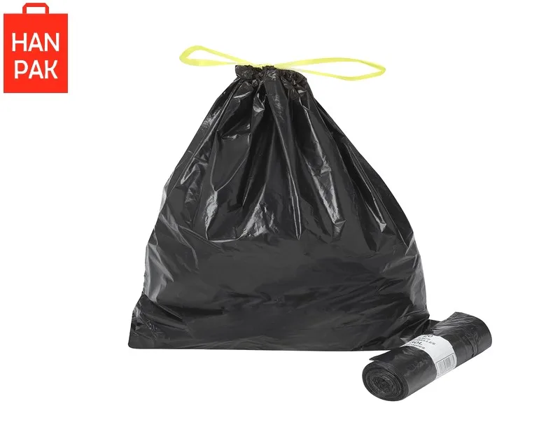 Garbage Bag With Draw Tape Handle Waste Bin Liner Rubbish Bag Kitchen