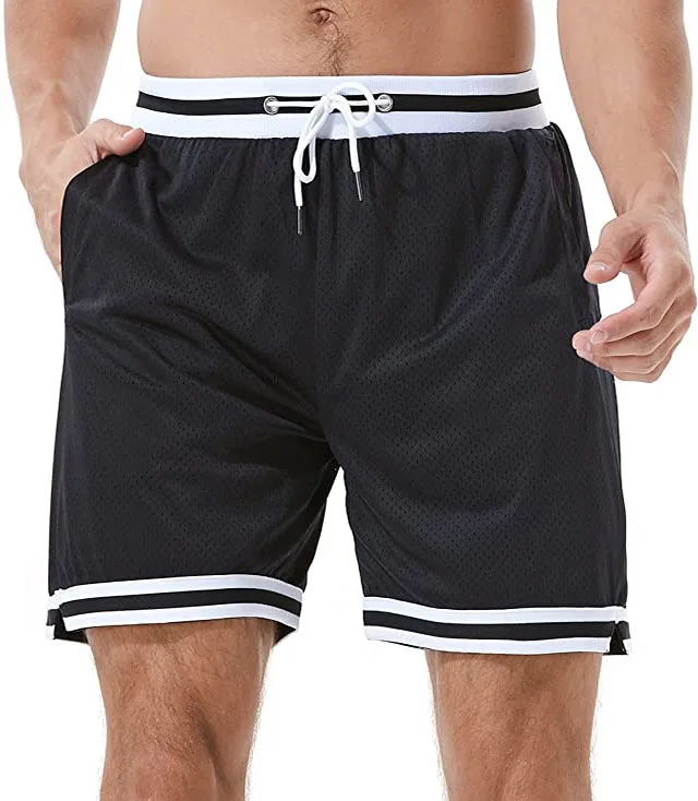 Mens Workout Fitness Mesh Shorts Sport Running Gym Compression Shorts ...