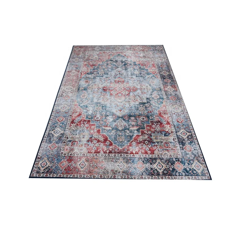 Custom Sizes Printed Machine Washable Persian Rug Rectangle Living Room Area Carpet Foldable Carpet Rug with Customized Service
