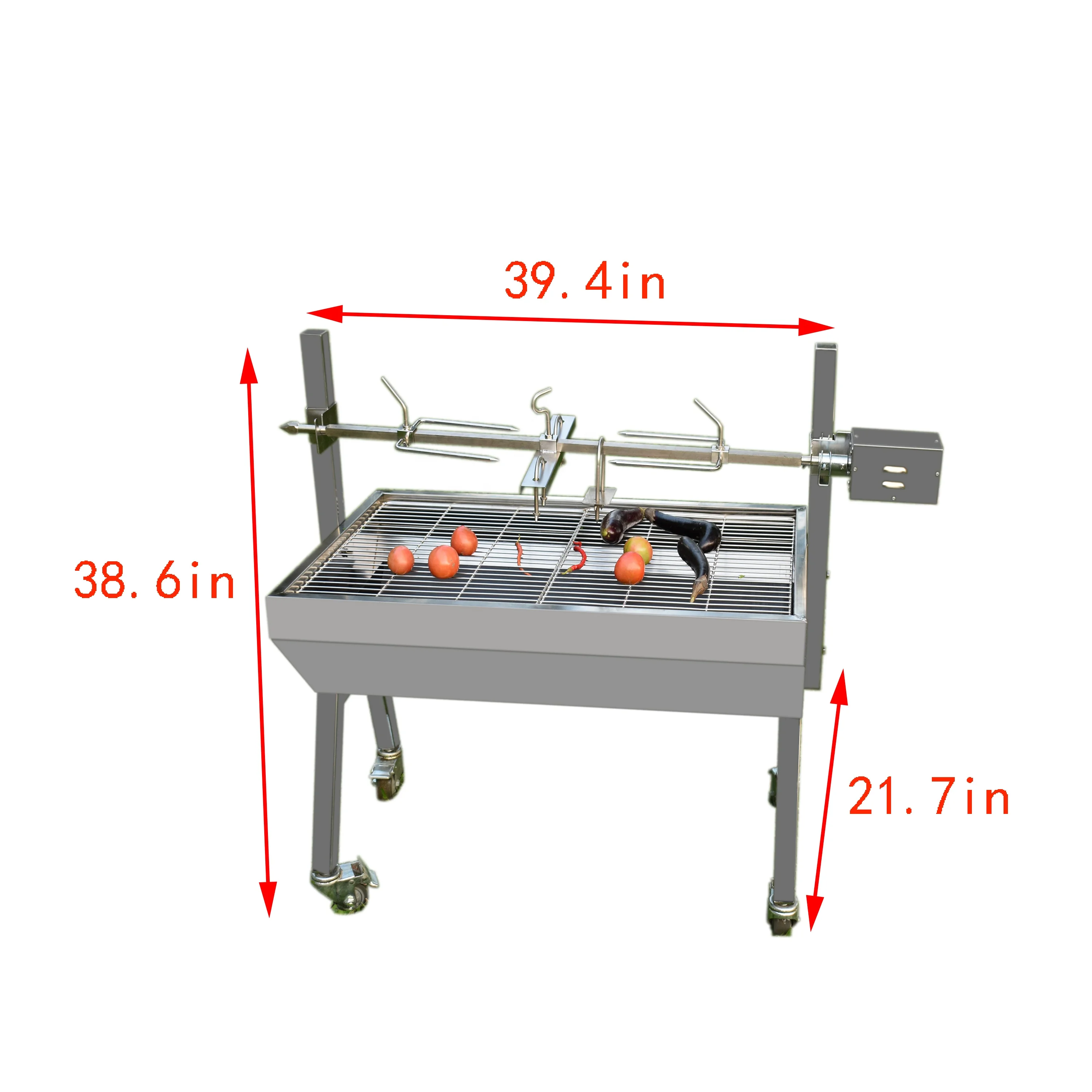 Heavy Duty Portable Charcoal Pig Roasst Spit Rotisserie Rotating Bbq
