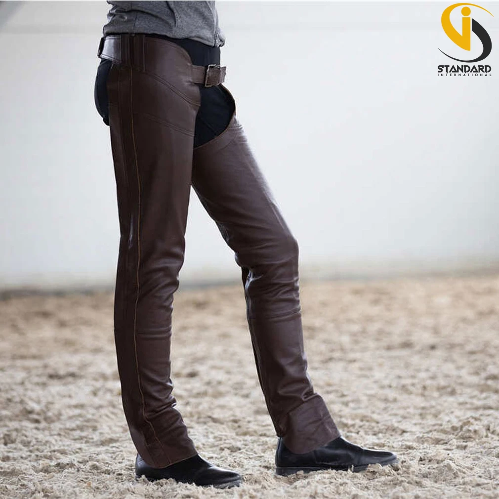 Half Chaps Custom Design Horse Riding Chaps Cowhide with Elasticated for Men and Women Premium Leather HRC Logo MOQ
