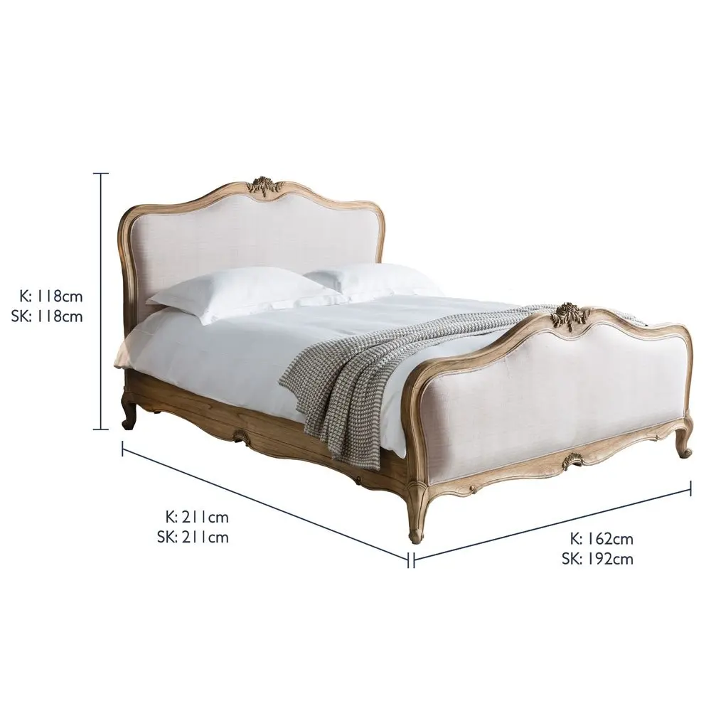 French Style Solid Wood Bed Frame - Luxury Mahogany Bedroom Furniture ...