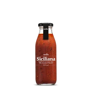 Italian Sicilian Sauce with Tomato, Anchovies, Olives and  Capers 500 ml Bottle for Retail