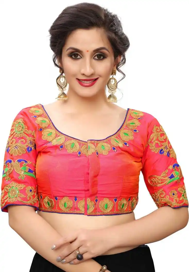 New Model Designer Embroidered Work Festival Wear Regular Fit Plus Size Fully Stitched Party Wear Sari Blouse Piece Indian Women Garment