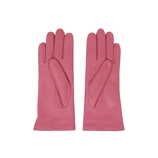 Сделано в Италии, женские кожаные перчатки, розовые, для любого случая, теплые, идеально подходят для зимы