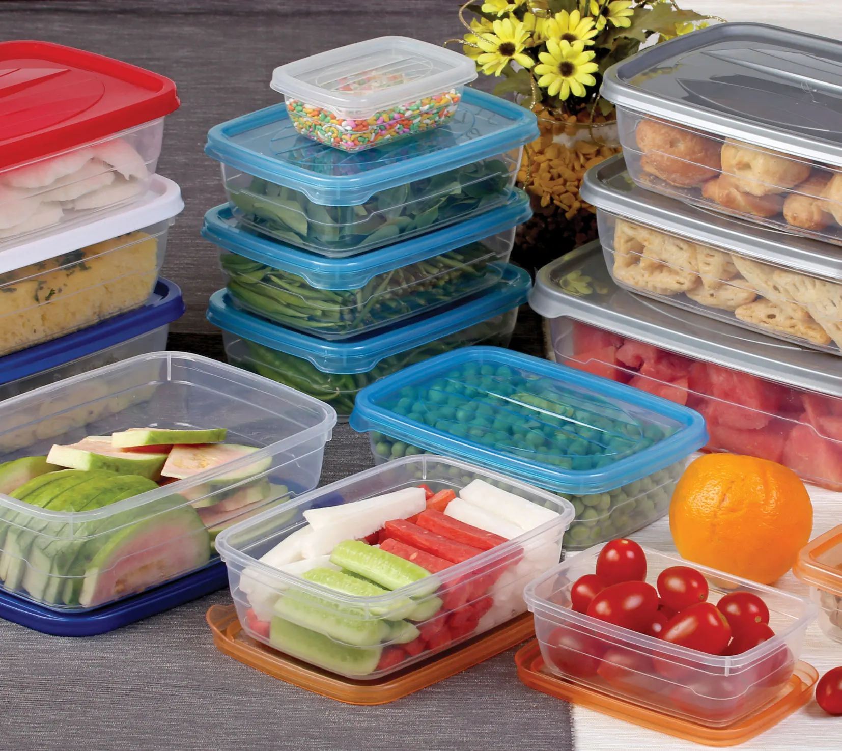 Food Safe Reuse Able Quality Plastic Storage Container 7 Pcs Set Of