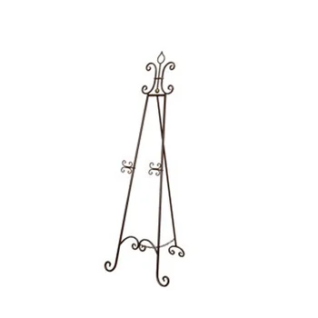 French Tall Antiqued Gold Freestanding Metal Easel Wedding Picture