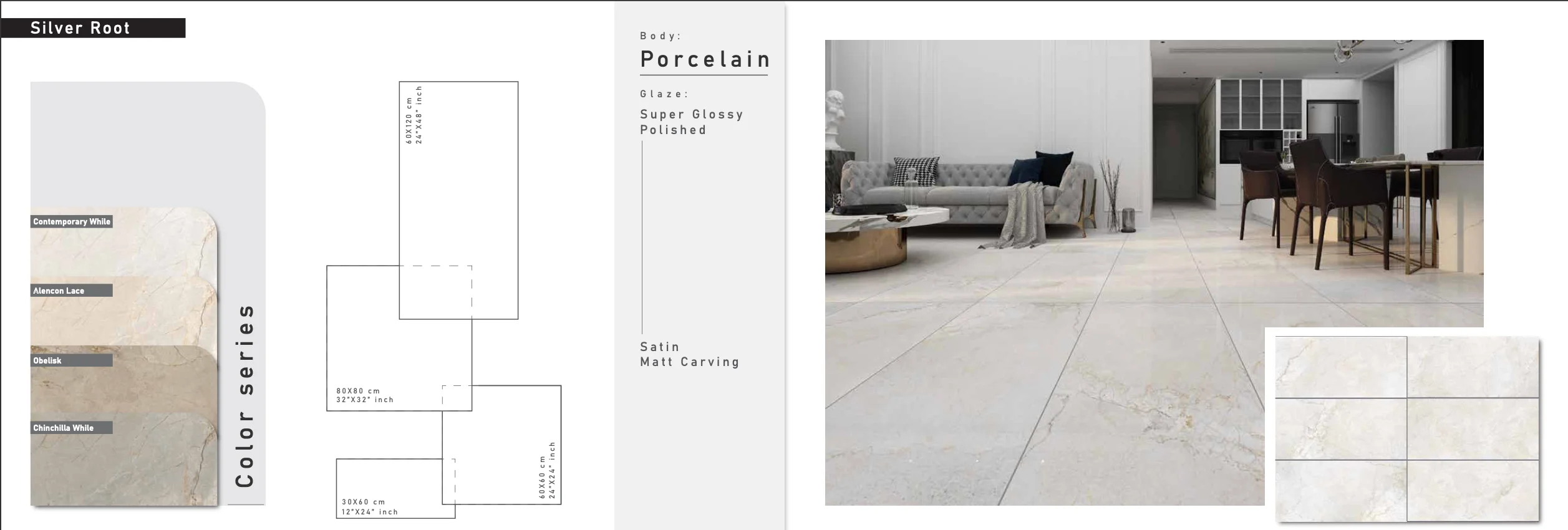 High Quality Floor Tiles 60x120 High Gloss Polished Porcelain Tiles