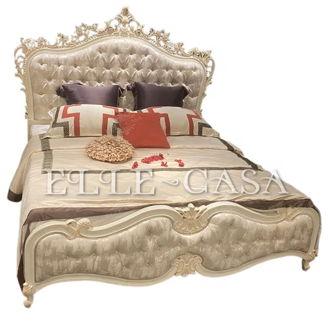 Antique Luxurious Double Bed Design Furniture Wooden Bed Models Luxury
