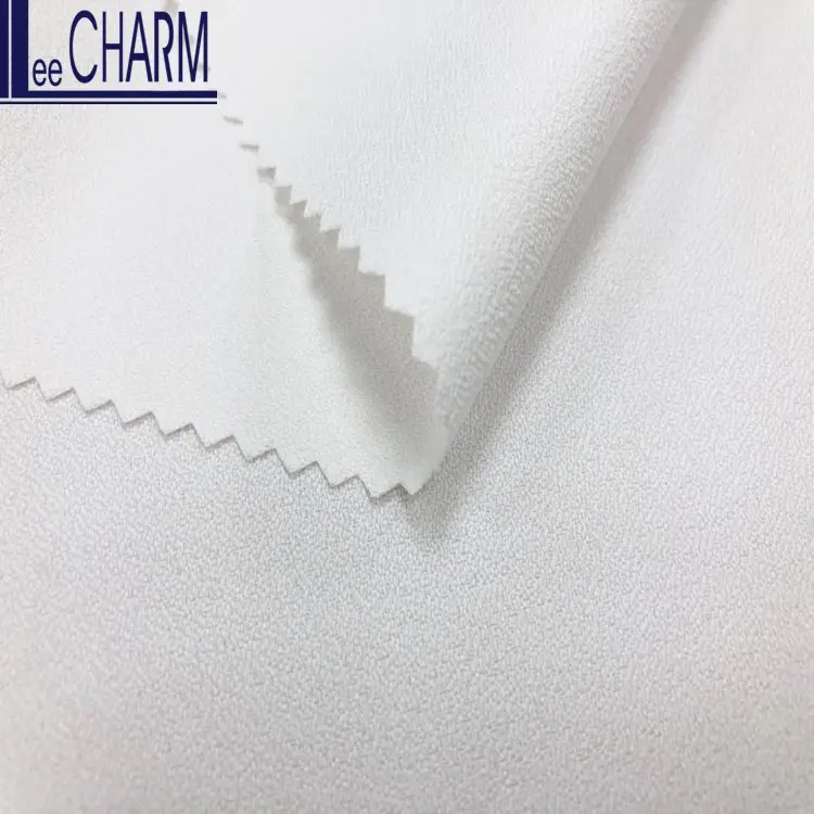 
 LCYF018 Тайвань 100% полиэстер Мягкая чистая стрейчевая ткань из крепа  