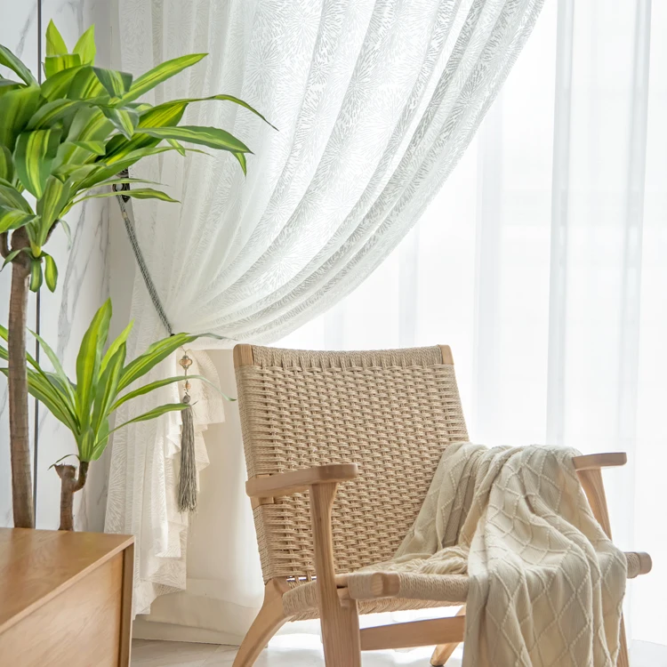 Luxury solid color ready made cotton thermal curtain fabric for living room window curtains
