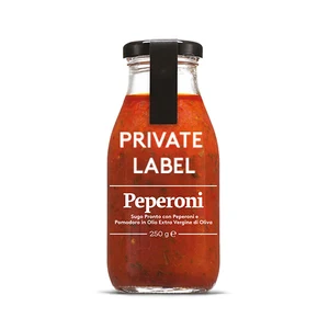 Private Label Italian Tomato Sauce with Sweet Pepper Bottle 250 ml Bottle for Wholesalers