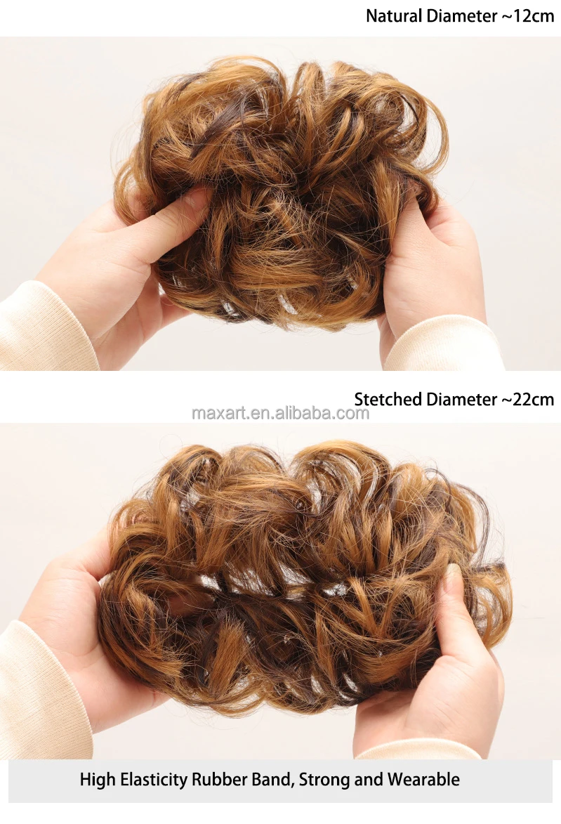 
Искусственный шиньон, пучок волос, спутанные кудрявые волосы, шиньон, синтетический пончик, кусочки волос для женщин и девушек 