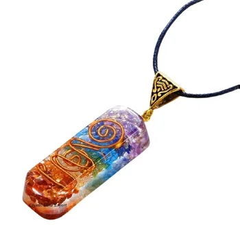Orgone Chakra Layered Healing Pendant : Chakra Orgone Necklace for EMF Protection and Spiritual Healing