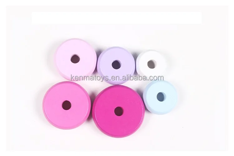 
2021 New Wooden Early Intelligence Educational Cartoon Stacking Rainbow Tower Elephant Tumbler Toy 