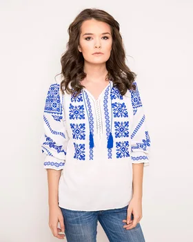 Romanian Blouse Casual Wear Handmade Embroidered Tops Romanian Look 2020 Latest
