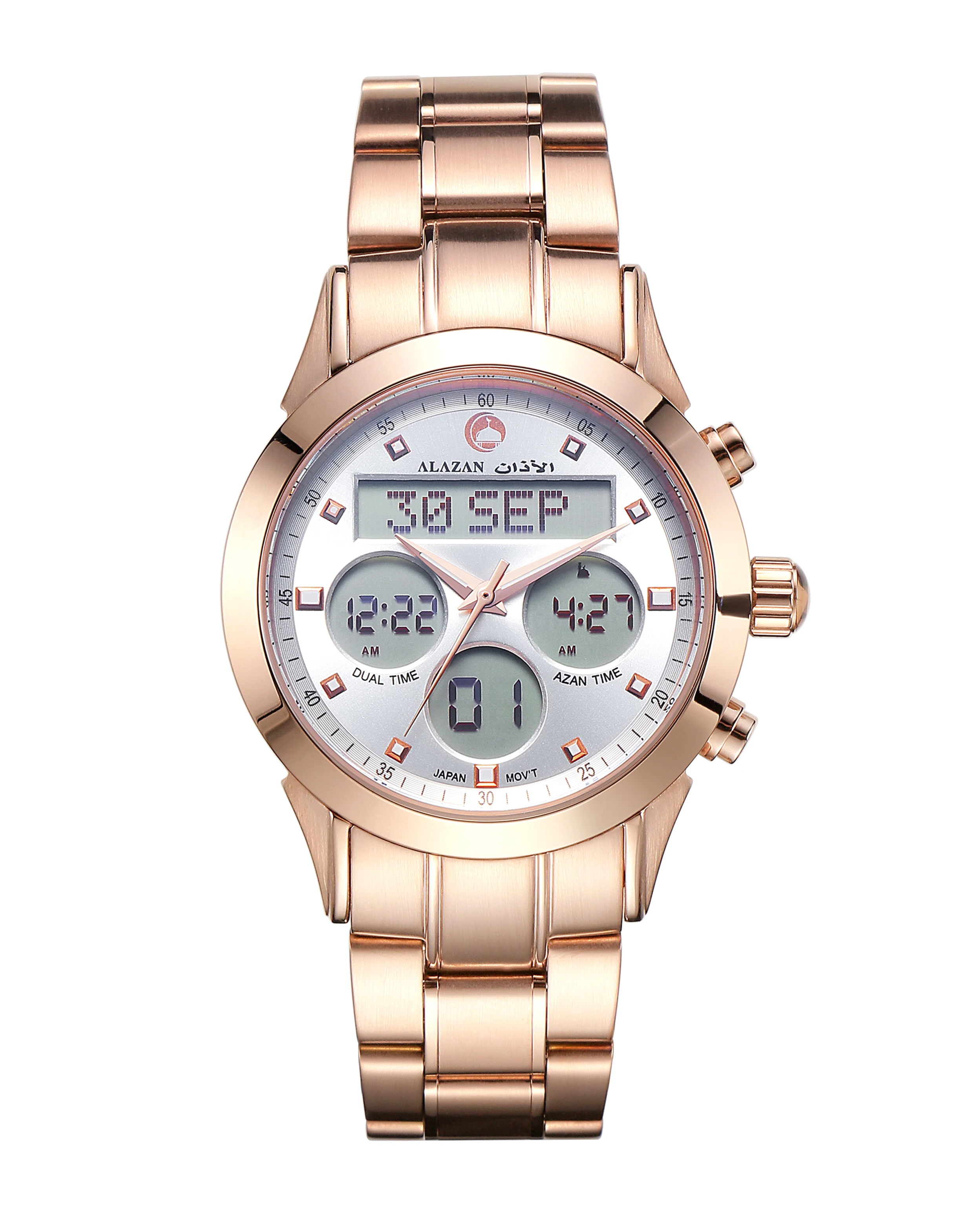 Alazan Islamic Muslim Azan Time Alfajr Stainless Steel Watch