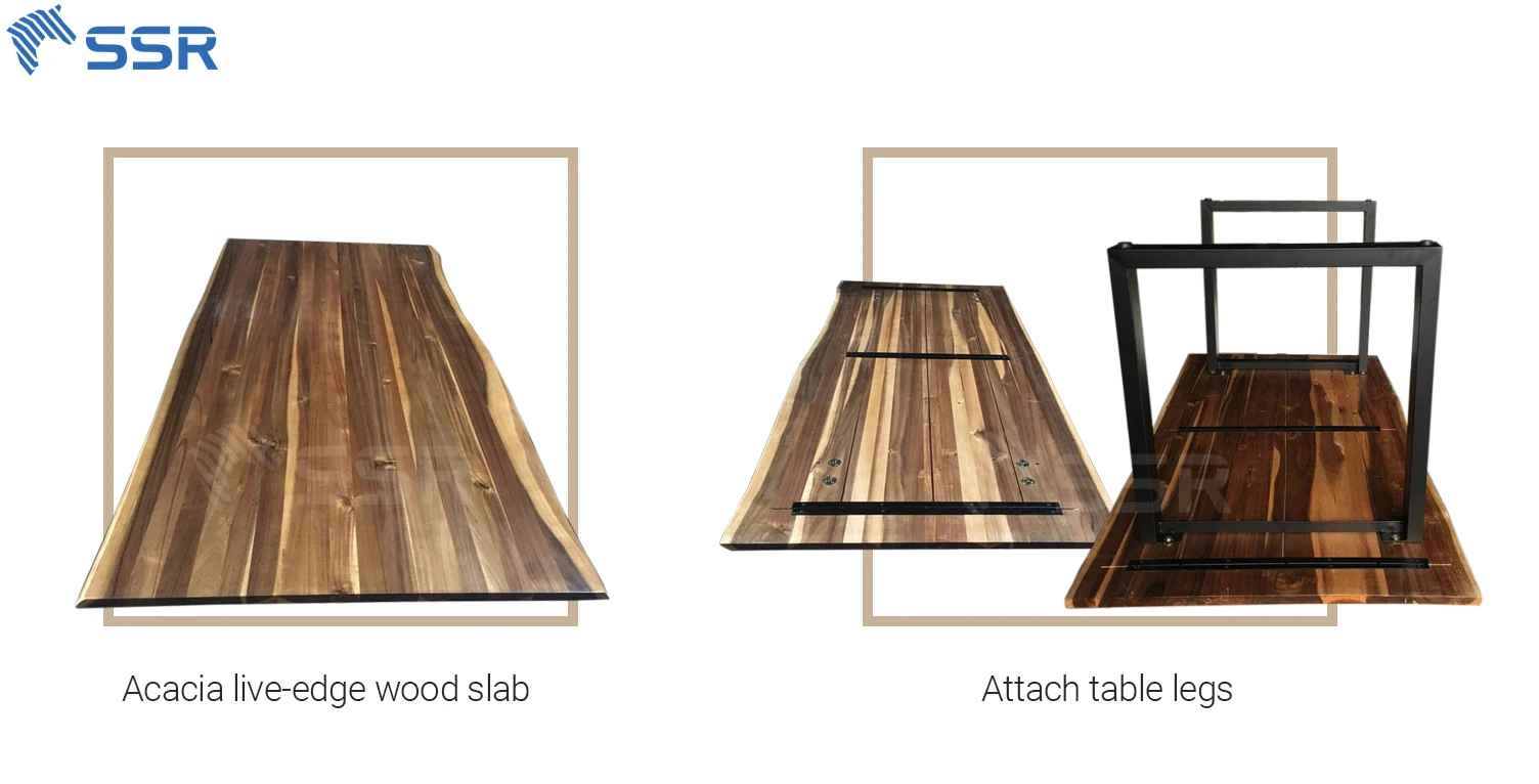 Ssr Vina Natural Live Edge Acacia Solid Wood Slabs Outdoor Table