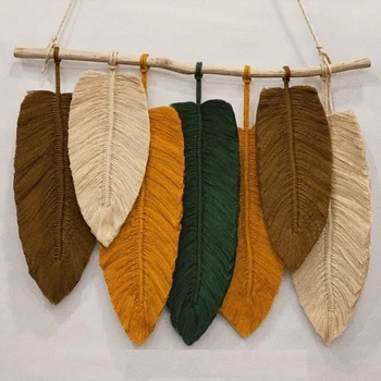 Boho Handmade Macrame Leaf For Home Decor