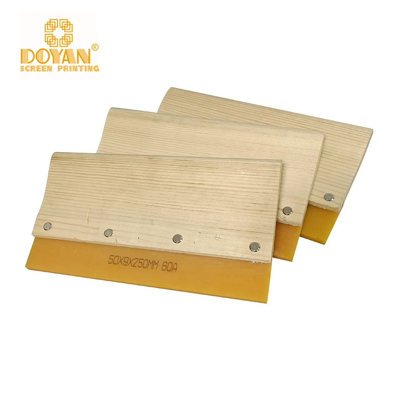 Slik Screen Printing Wooden Handle With Squeegee Rubber Good Quality