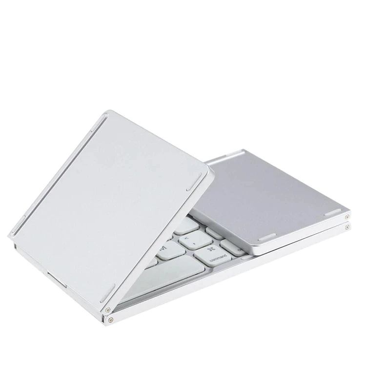 Portable Mini Wireless Keyboard Touchpad Mouse Foldable and Rechargeable for IOS Android for Windows PC and Tablet