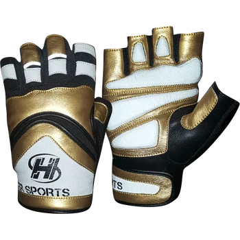 Men's White Leather Half Finger Gloves For Weight Lifting & Gym Training – Bestpepers